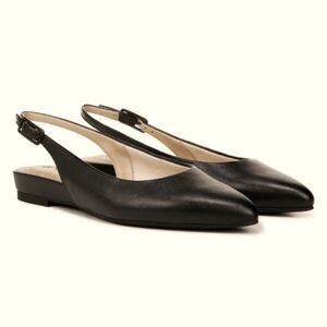 NWOT Black Leather Lifestride Percy Slingback Flats 7.5